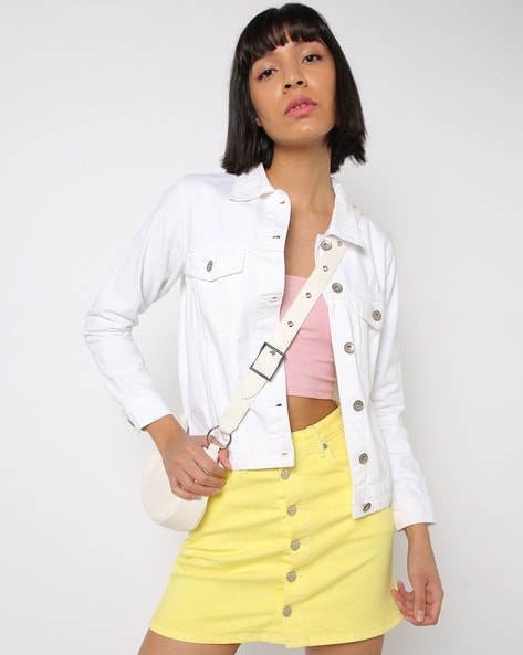 White denim best sale jacket womens india