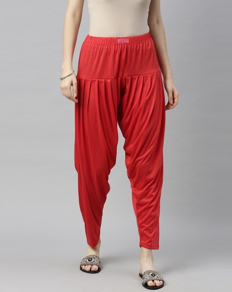 Solid Patiala Pant with Elasticated Waistband Price in India