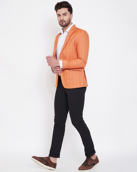 Light orange blazer mens best sale