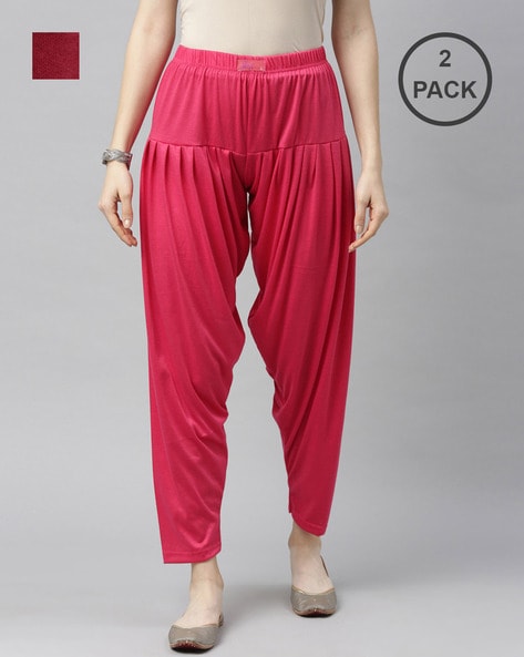 Pack of 2 Patiala Pants with Elasticated Waist Price in India