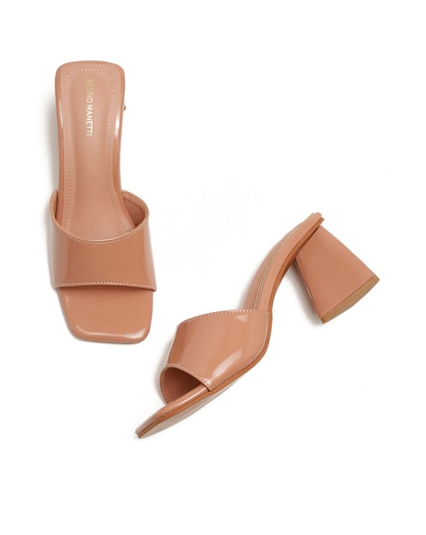 Nude high heel mules hot sale