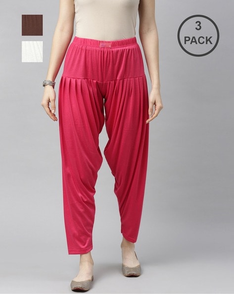 Pack of 3 Solid Patiala Pant Price in India