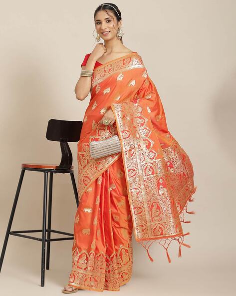 Buy Orange Sarees for Women by HAVIDA SAREES Online 