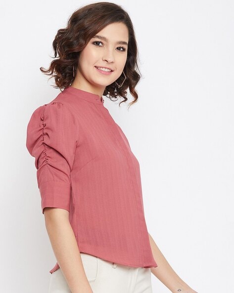 Buy Rouge pink Tops for Women by Imfashini Online