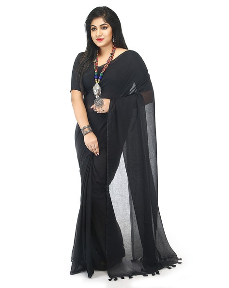 Black Handloom Banarasi Pure Katan Silk Cutwork Boota Saree – Okhaistore