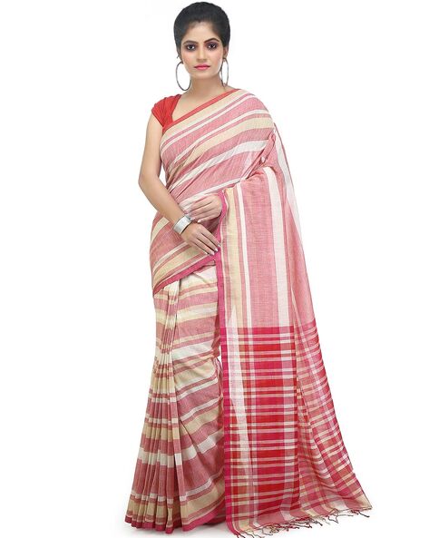 Buy Pink Sarees for Women by BENGAL HANDLOOM Online | Ajio.com