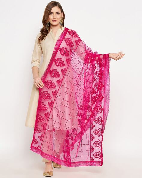 Embroidered Dupatta with Floral Motifs Price in India