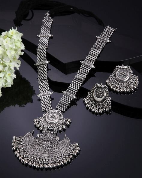 Oxidized Jewelry Oxidized Silver Polish Designer Fancy Style Short Necklace  Set at Rs 480/piece | Malad West | Mumbai | ID: 8087970830