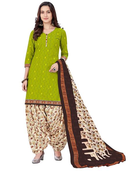Micro Print Unstitched Dress Material Price in India
