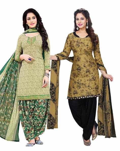 Pack of 2 Floral Print Unstitched Dress Material Price in India