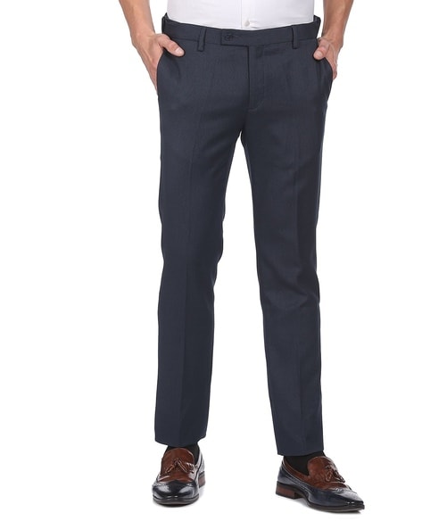 Buy Arrow Solid Formal Trousers - NNNOW.com