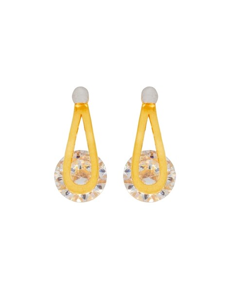 Diamond Fireworks Earrings Vintage 14 Karat Yellow Gold Studs Estate - Ruby  Lane