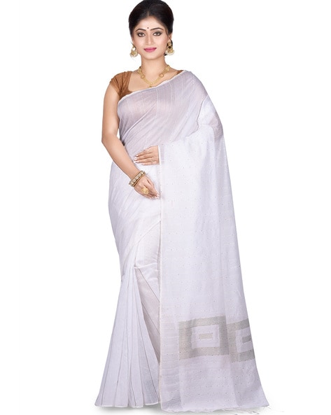 Buy online organza saree plain-woven fabric that was originally made from  silk