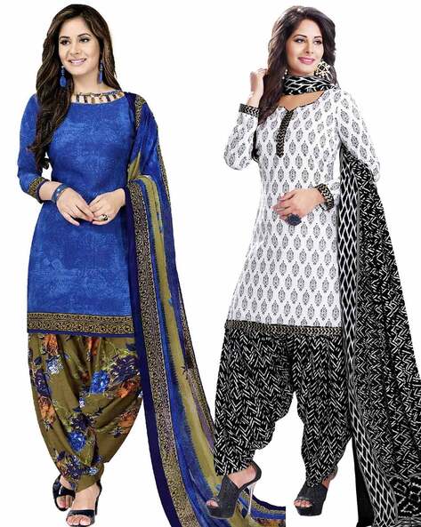 Set of 2 Unstitched Dress Material Price in India