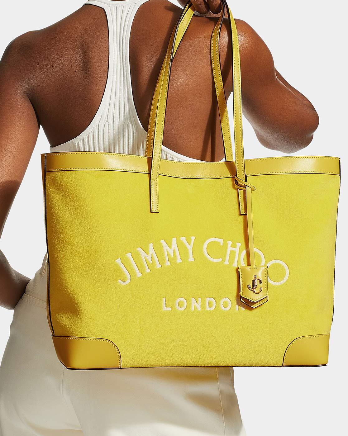 Jimmy Choo J immy Choo Nine2Five Logo Malibu Toweling East-West Tote Bag  Yellow - $900 (17% Off Retail) New With Tags - From Mooshkini