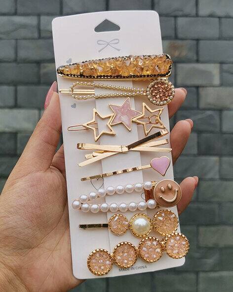 Pinapes Set of 8 Embellished Hair Clips