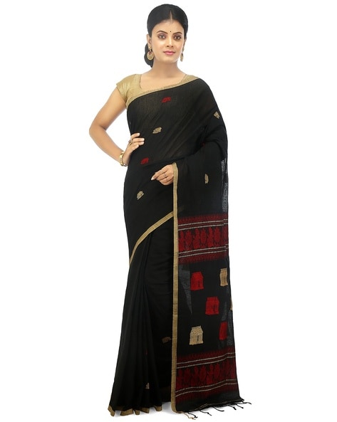 Black and white jamdani light handloom saree | Jamdani saree, Saree blouse  designs, Trendy sarees