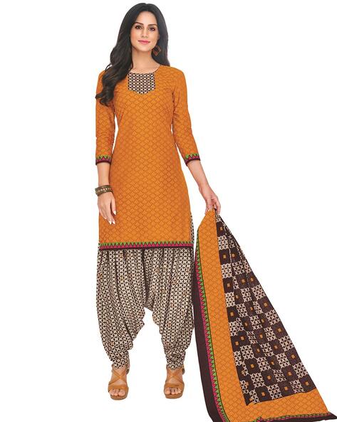 Checked Unstitched Dress Material Price in India