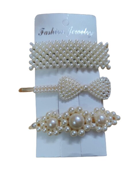 Embellished Pearl Hair Clips