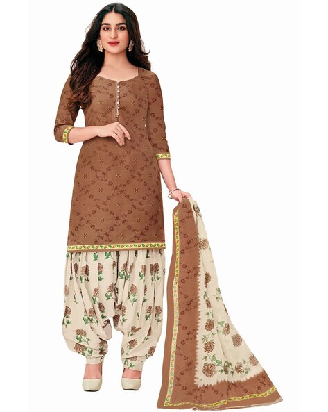 Floral Unstitched Dress Material Price in India