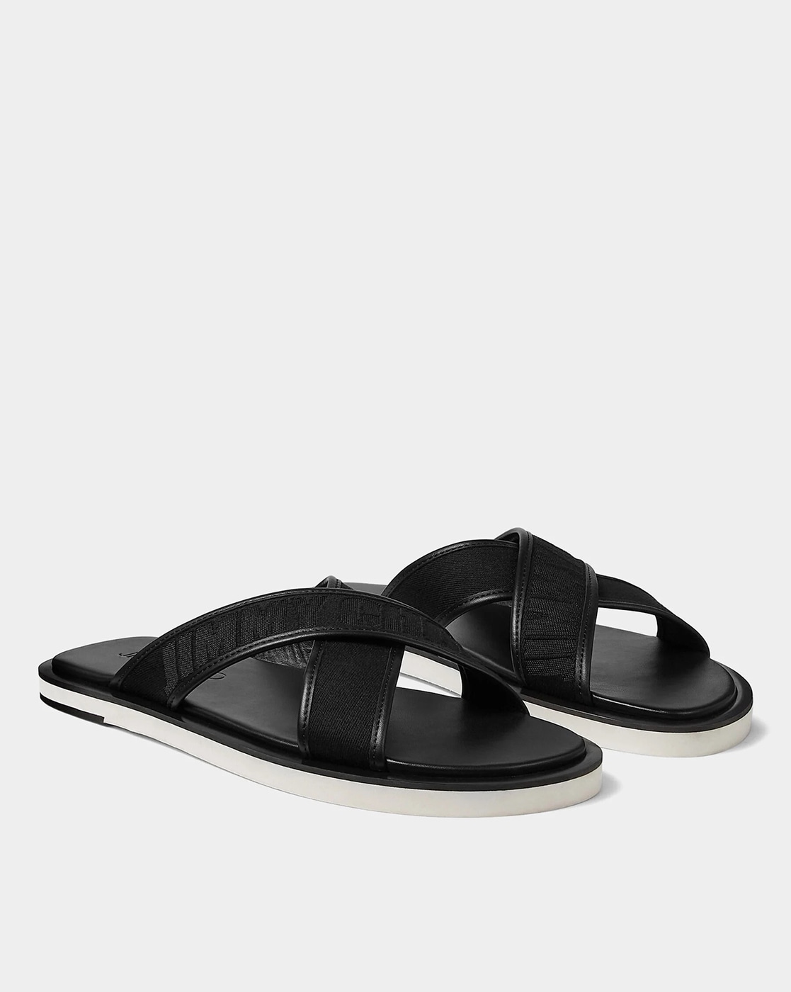 Buy Jimmy Choo Brand Embossed Slip On Sandals Black Color Men