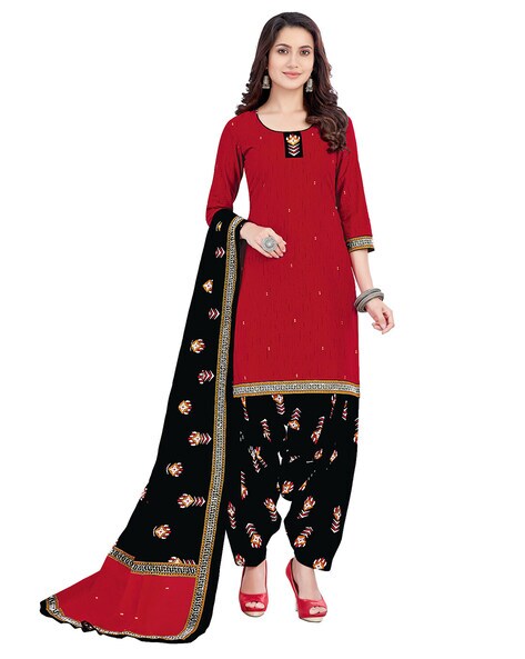 Printed Un-stitched Dress Material Price in India