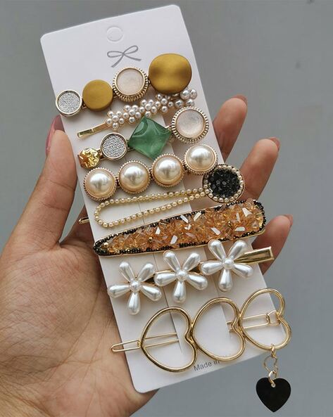 Embellished Pearl Hair Clips