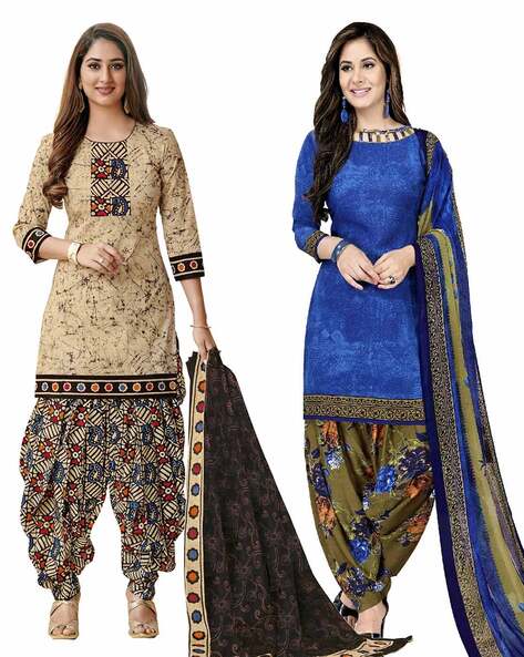 Pack of 2 Unstitched Dress Materials Price in India