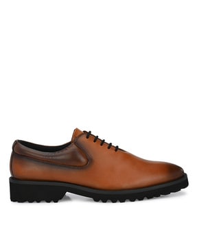 Textured Lace-Up Formal Shoes