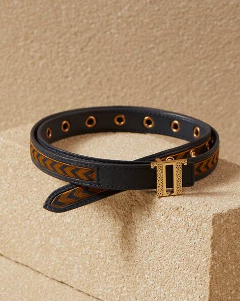 monogram print belt