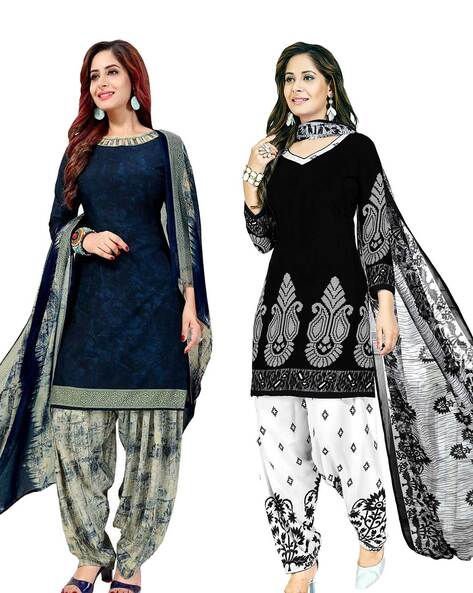 Pack of 2 Unstitched 2-Piece Dress Material Price in India