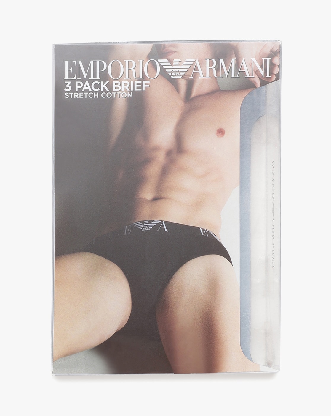 Emporio Armani Men's All Over Printed Microfiber Brief, Black/White Eagles,  Small at  Men's Clothing store
