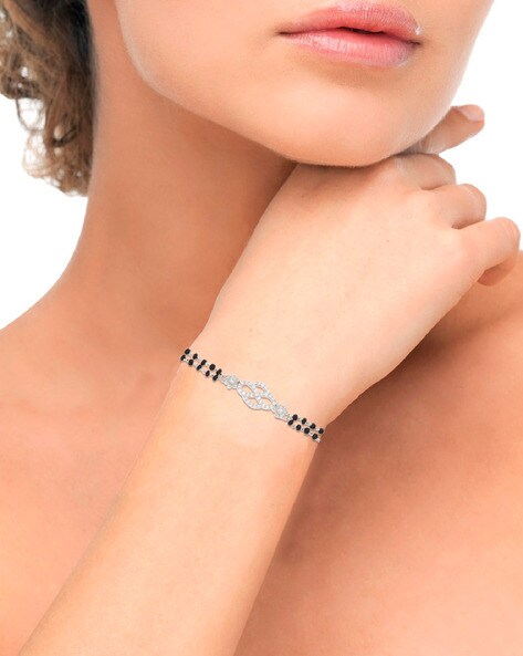 Silver Dazzling Zircon Mangalsutra Bracelet – GIVA Jewellery