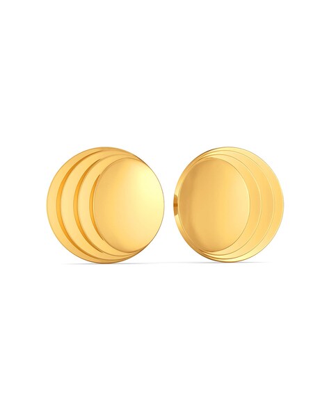 6mm Concave Round Studs in Linear Hammered Rose Gold - EC Design Jewelry
