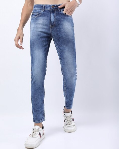 Mid-Wash Skinny Fit Jeans