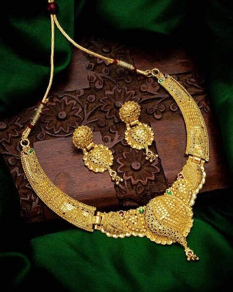 Gold-plated Necklace Earrings Set
