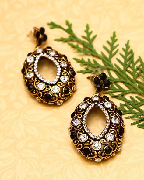 Brass Round Shop Trendy Oxidised Silver Stud Earrings Online in India at Rs  60/pair in Jaipur