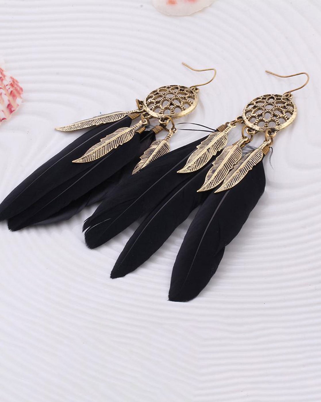 Buy Feather Earrings Black Feather Earrings Real Feather Earrings Polka Dot  Earrings Online in India - Etsy