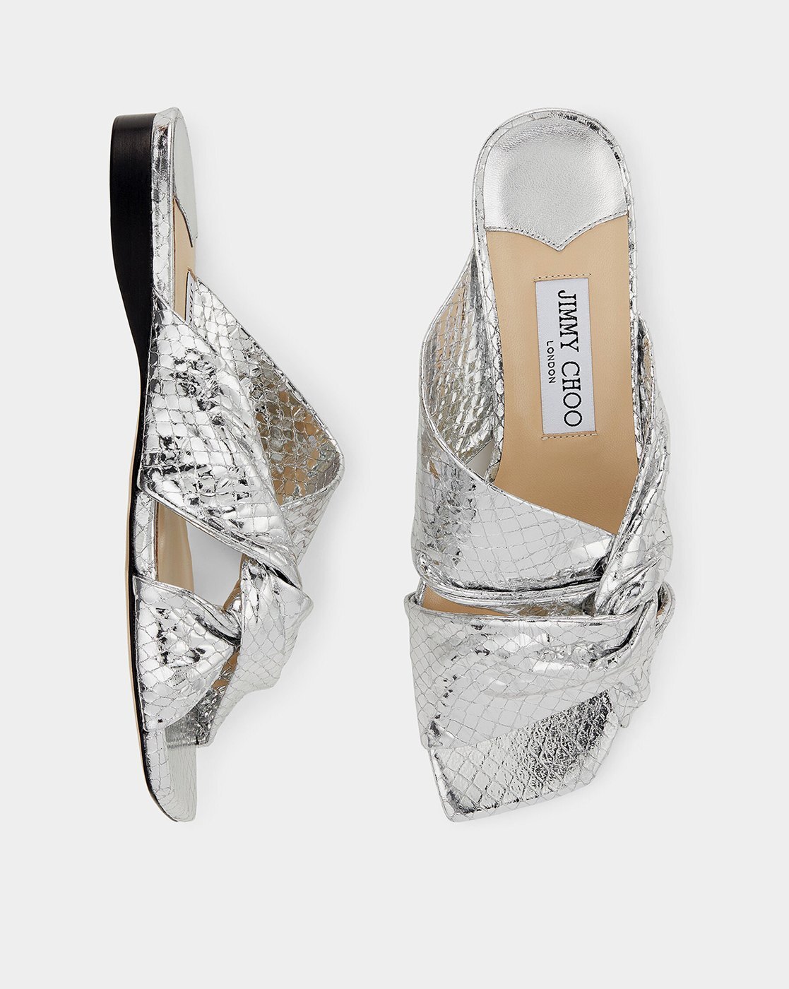 Jimmy choo silver sandals hot sale