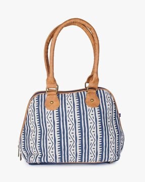 AVAASA Ikat Print Shoulder Bag For Women (Navy, OS)