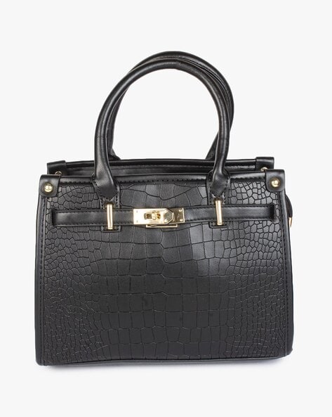 Hunting Season Black Crocodile Top Handle Bag - Meghan's Mirror