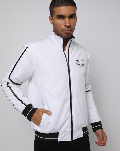 White moto sales jacket men's