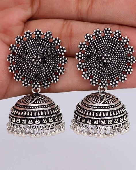 Amazon.com: Bollywood Oxidized Unique Gold Silver Tone Jhumka Earrings for  Women / AZINOXE03-ABL (Black): Clothing, Shoes & Jewelry