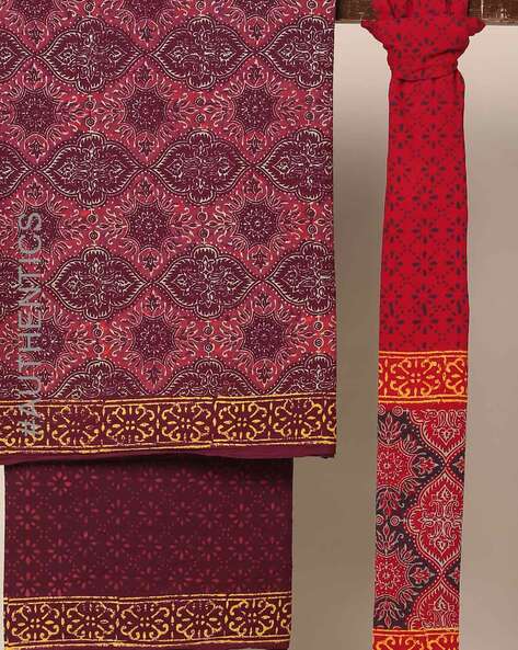 Bagru Handblock Print 3-piece Cotton Dress Material Price in India