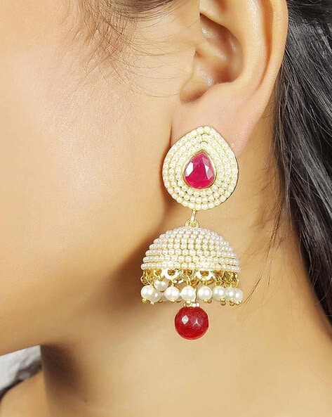 Shop Gold Earrings for Women - Ethnic Pearl Jhumkas Gold Earrings | GRT  Jewels