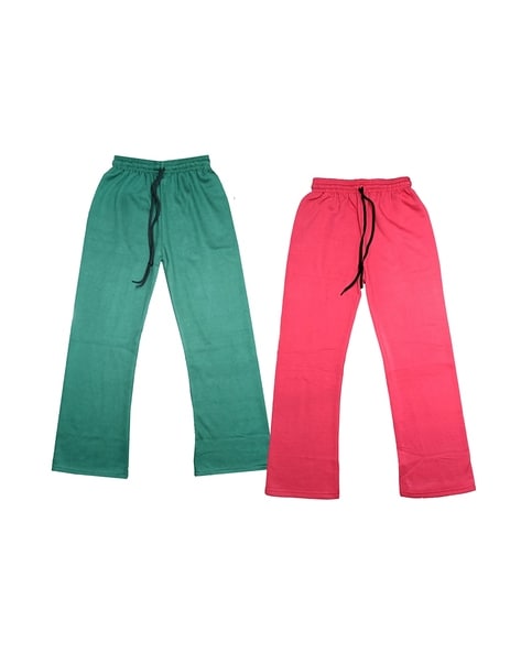 Buy Green & Pink Trousers & Pants for Girls by INDIWEAVES Online