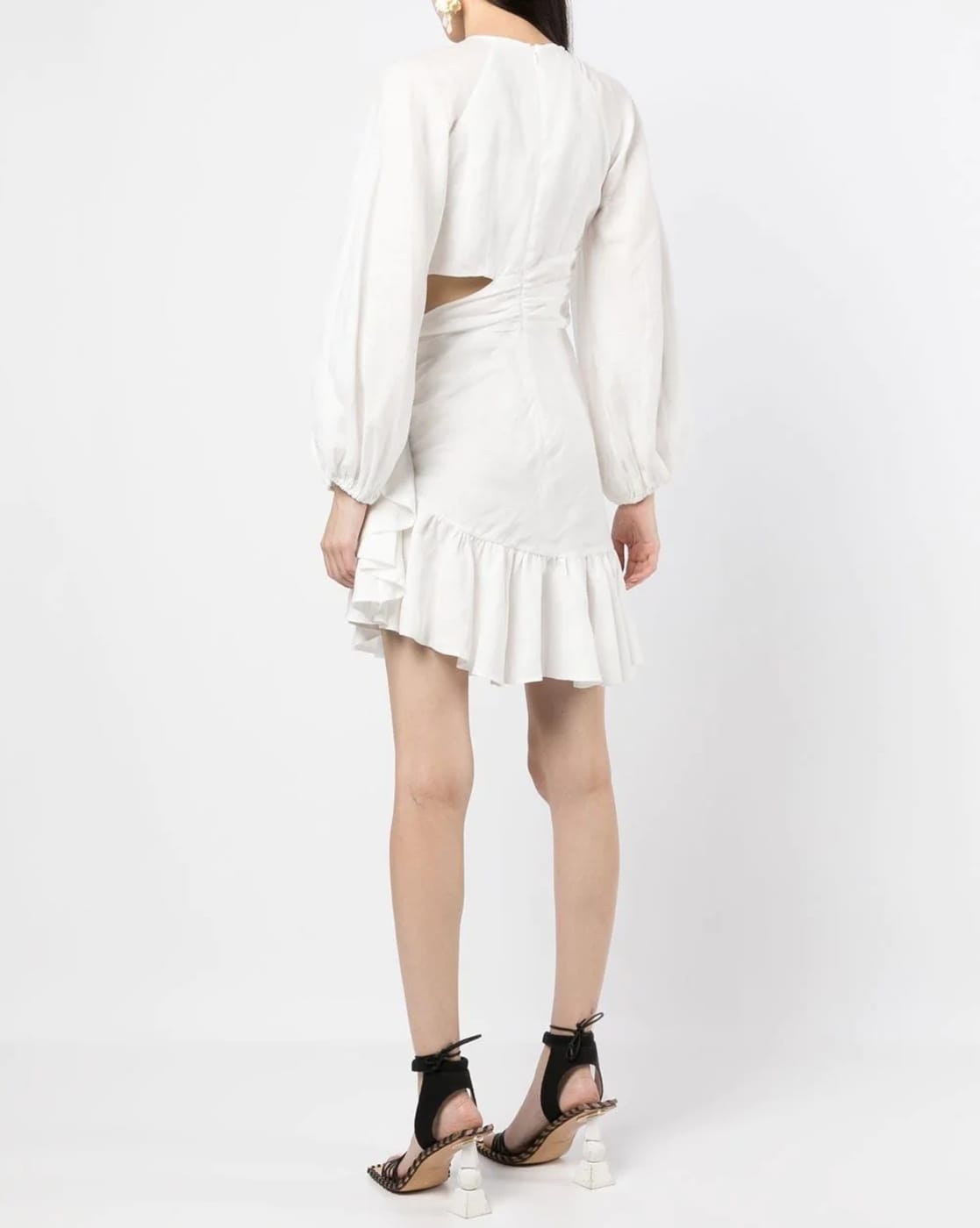 Zimmermann asymmetric best sale flounce mini dress