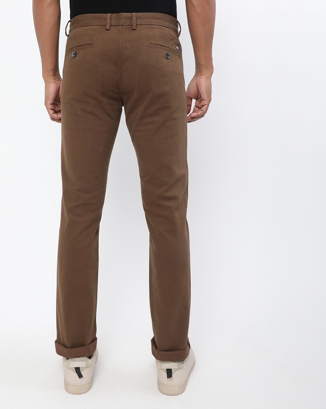 BASICS TAPERED FIT PALE KHAKI STRETCH TROUSER-22BTR50847