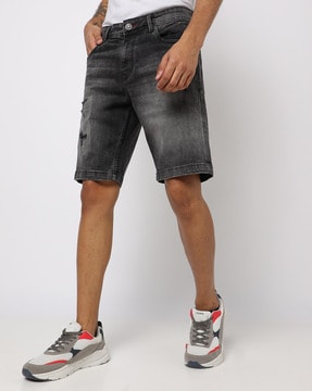 Buy JMP Solid Denim Jeans Shorts for Mens Elastic Waist Denim Cotton Shorts  Size 28 Blue at Amazonin