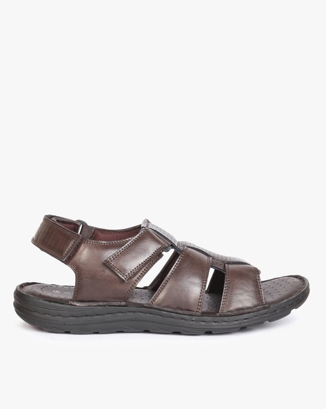 Black velcro fastening shoe sandal in plain | Womens shoe sandals online  2351WS